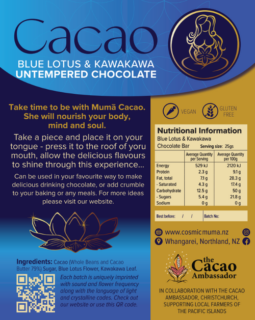 Blue Lotus & Kawakawa Untempered Chocolate